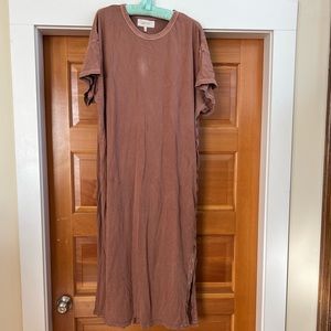 The Button Side Dress, THE GREAT, Rust size 2 M